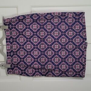 J. Crew Factory women's navy and pink pencil skirt sz 4